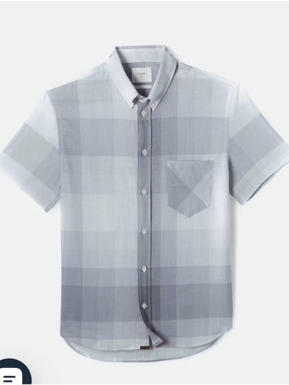 Billy Reid XL Slim Fit Kirby Short Sleeve Plaid Button Down Shirt U1717 Gray D7